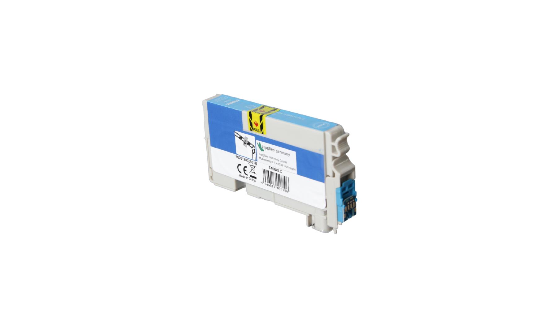 T408XLC alternativ Tinte Cyan für Epson / C13T09K24010 / 1.700 Seiten T408XLC alternativ Tinte Cyan für Epson / C13T09K24010 / 1.700 Seiten