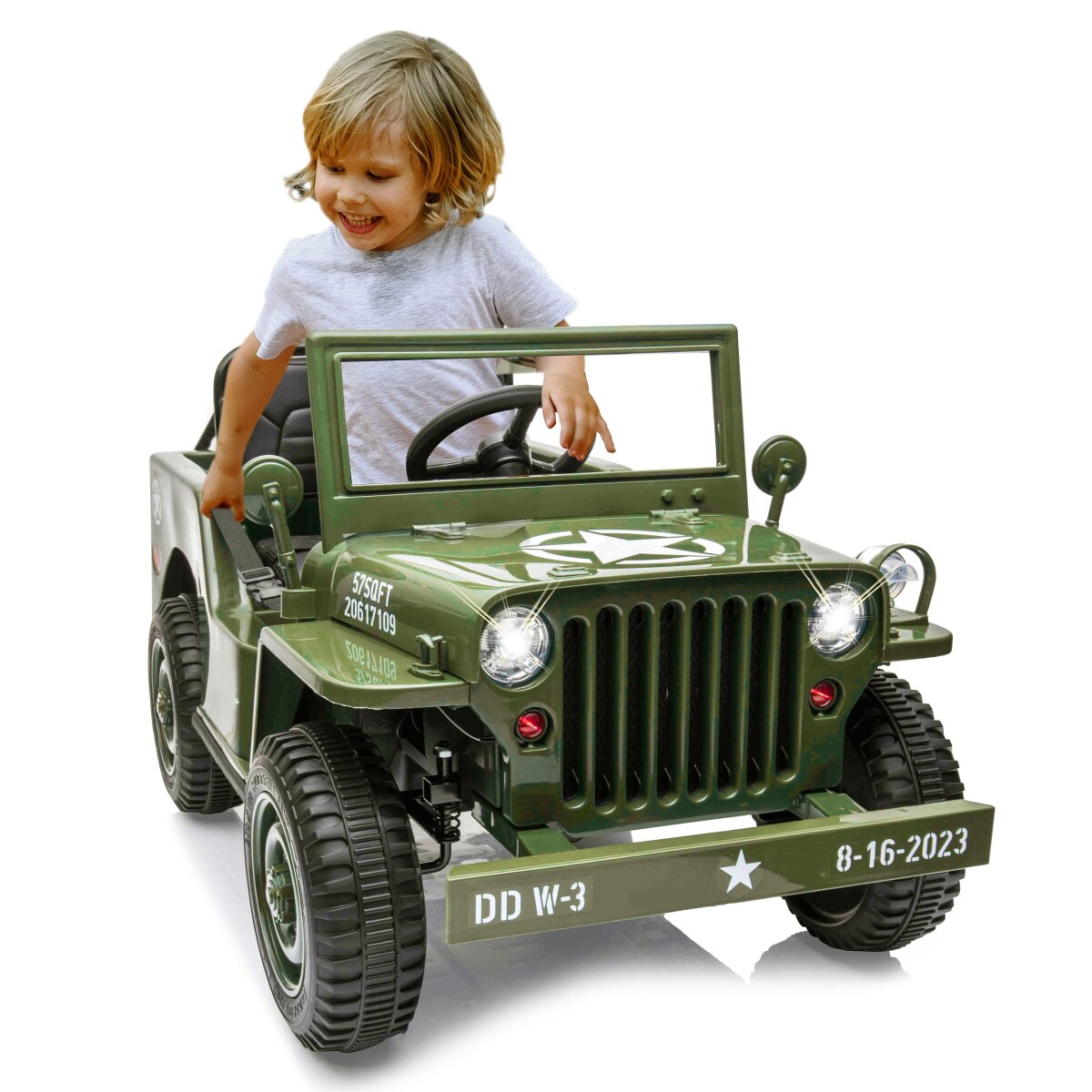 Kinderfahrzeug Jeep Willys MB Army grün Kinderfahrzeug Jeep Willys MB Army grün