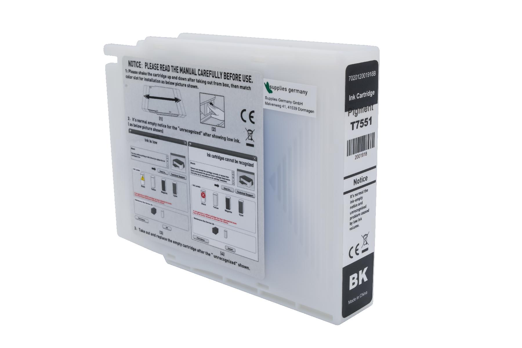 T7551 alternativ Tinte schwarz für Epson / C13T755140 / 100ml T7551 alternativ Tinte schwarz für Epson / C13T755140 / 100ml