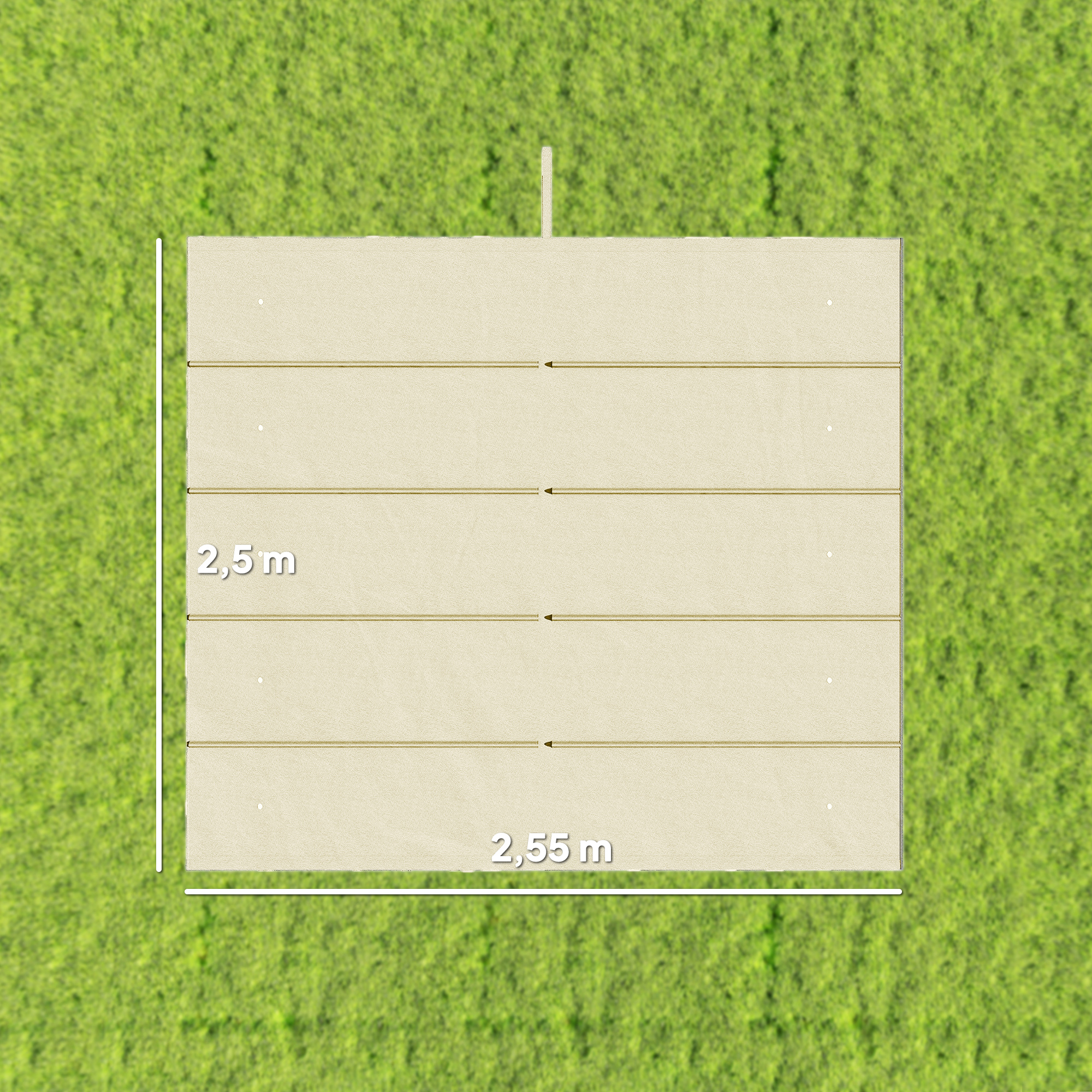 Ersatzdach für 3 x 3 m Pergola, einziehbar, mit Regenabflusslöchern, wetterfest, Polyester, Cremeweiß