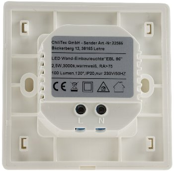 LED Wand-Einbauleuchte "EBL 86", 2,5W, 3000k, warmweiß, Rahmen cremeweiß