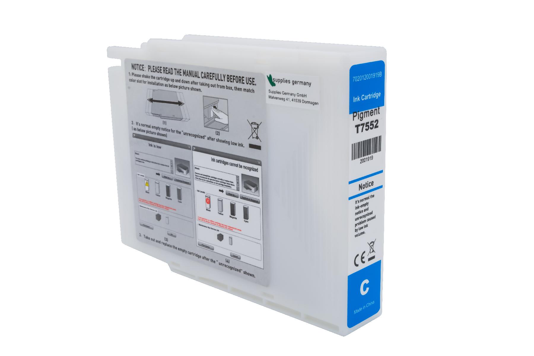 T7552 alternativ Tinte Cyan für Epson / C13T755240 / 39ml T7552 alternativ Tinte Cyan für Epson / C13T755240 / 39ml