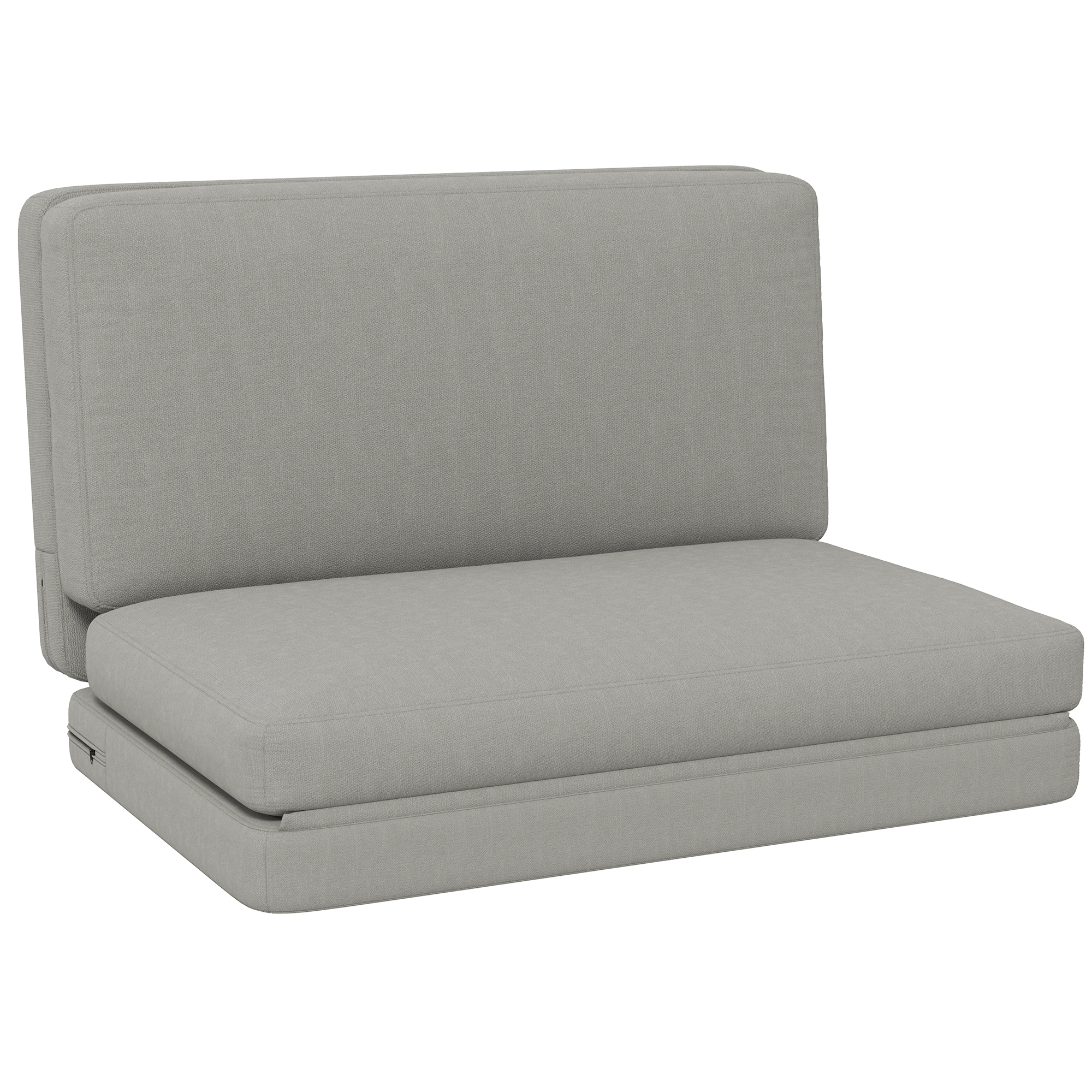 2-in-1 faltbarer Relaxsessel, Gästematratze, teilbar, 120 cm breit, Hellgrau 2-in-1 faltbarer Relaxsessel, Gästematratze, teilbar, 120 cm breit, Hellgrau