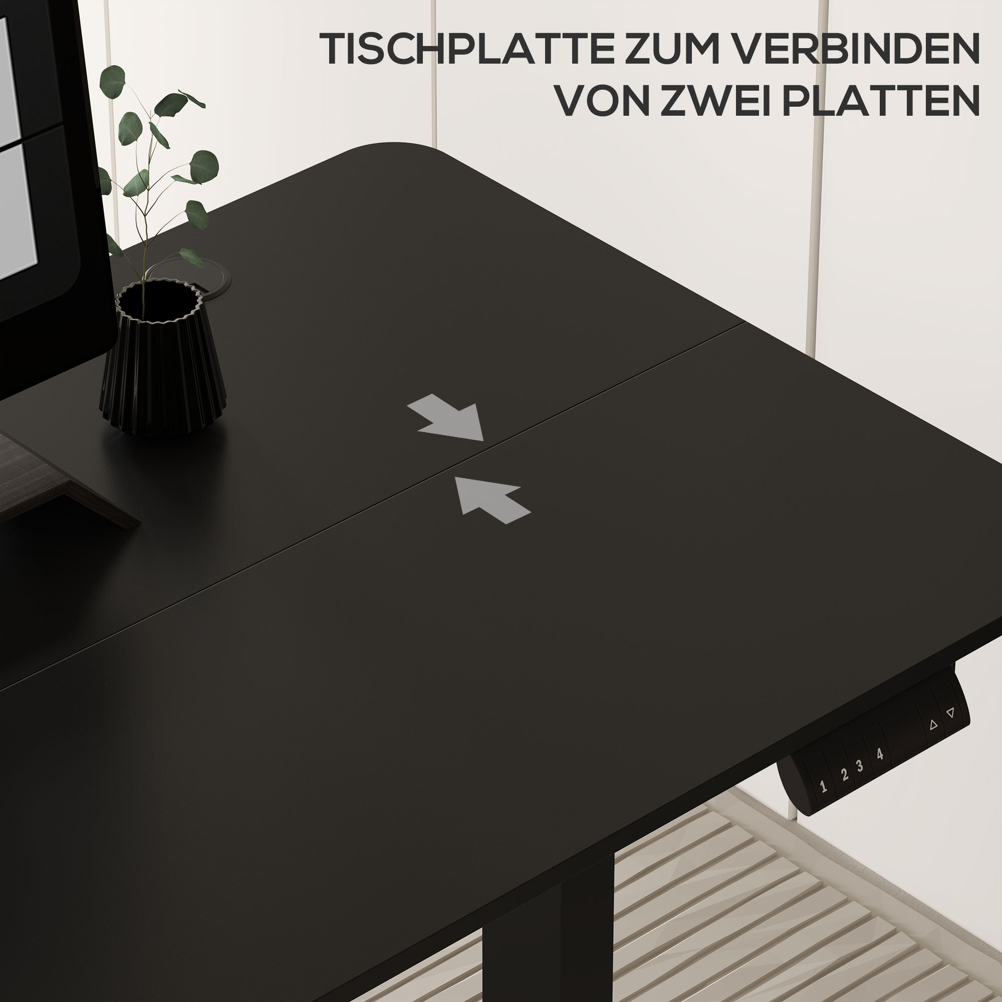 Stehpult höhenverstellbarer Computertisch Schreibtisch, 140 cm x 70 cm x 116 cm, Schwarz