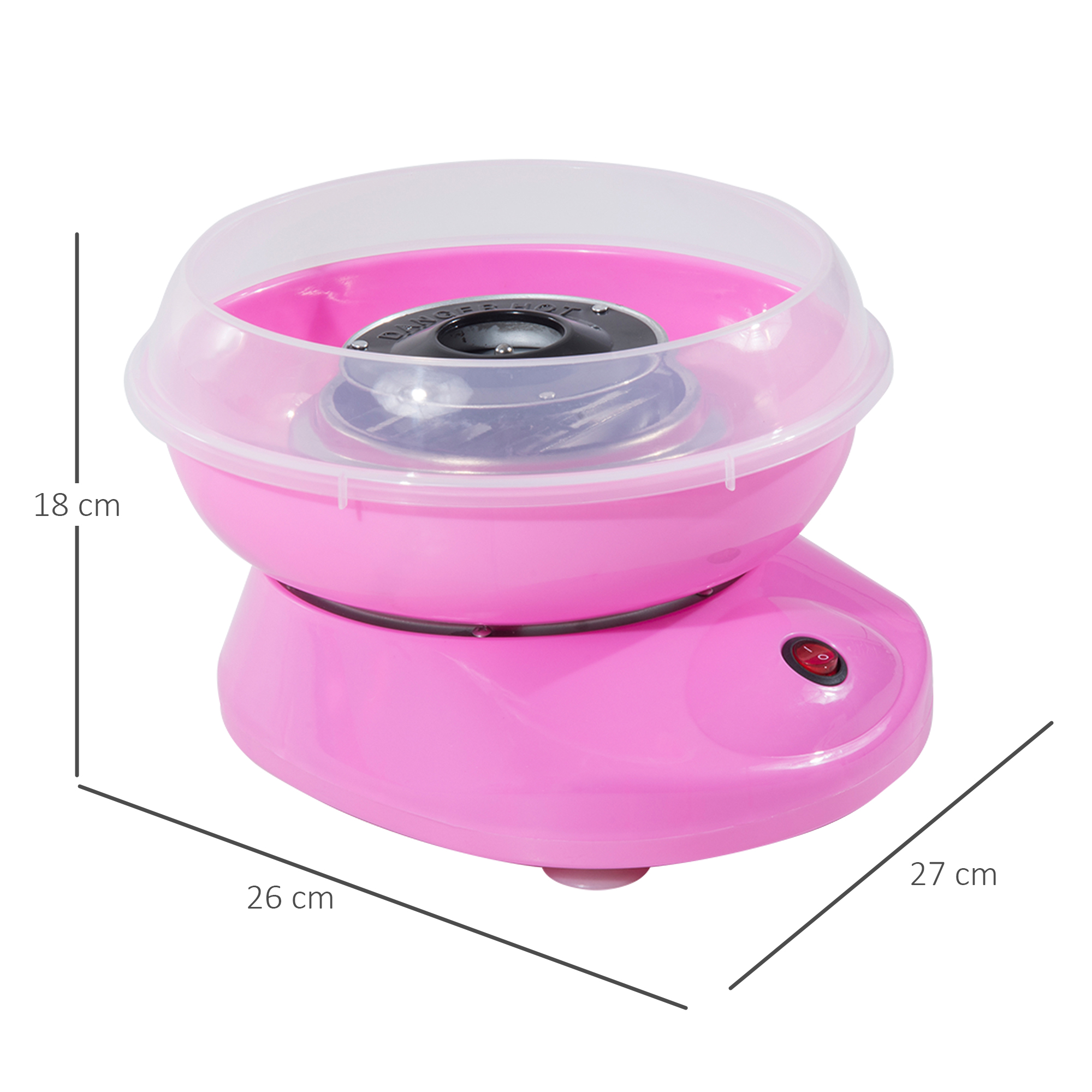 Zuckerwattemaschine, einfach zu bedienendes Zuckerwattegerät, für Erwachsene und Kinder, Edelstahl, PP, Rosa