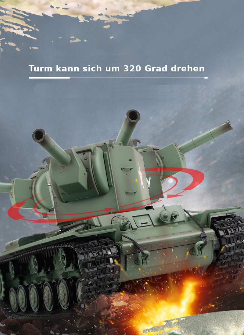 RC Panzer "KV-2" - Metallgetreibe & Metallketten PRO RRZ