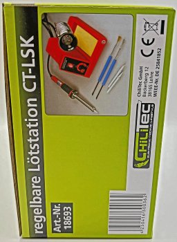 Lötstation "CT-LSK" regelbar 150-450°C, 230V/58W, mit 2 Spitzen + 2 Tools