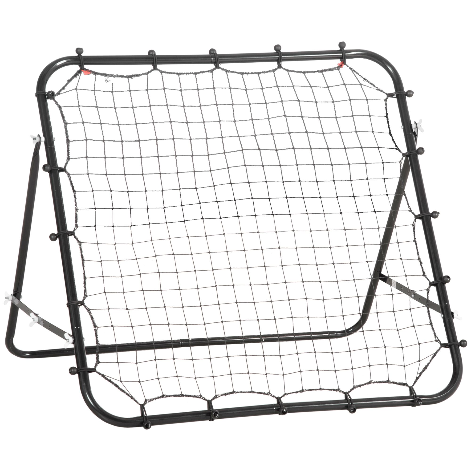 Rebounder für Fußball, 84 x 84 cm Fussball Rebounder mit stufenlos verstellbarem Winkel, Kickback Rückprallwand Fußballtor für Jugendliche Schuss-, Pass- und Ballannahmetraining Schwarz