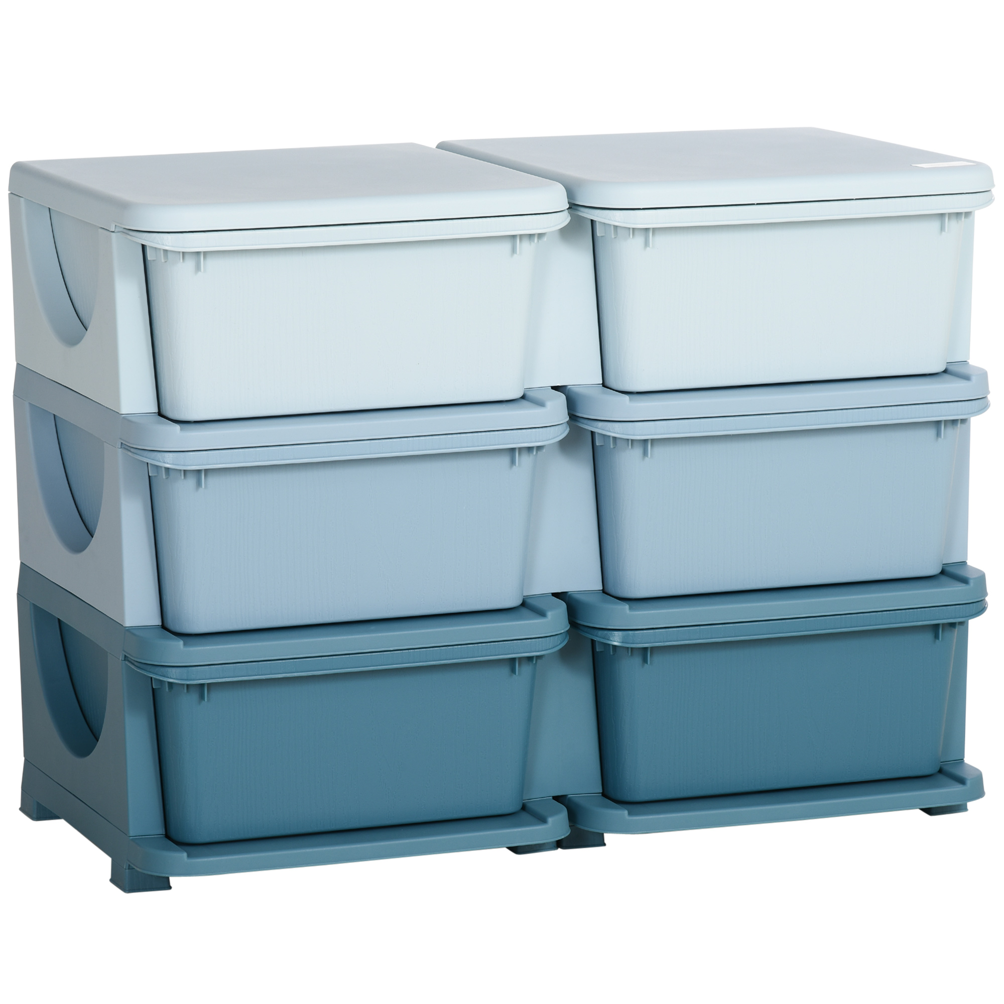 Aufbewahrungsbox für Kinder, Kinder-Aufbewahrungsbox, 3 Schubladen, Blau