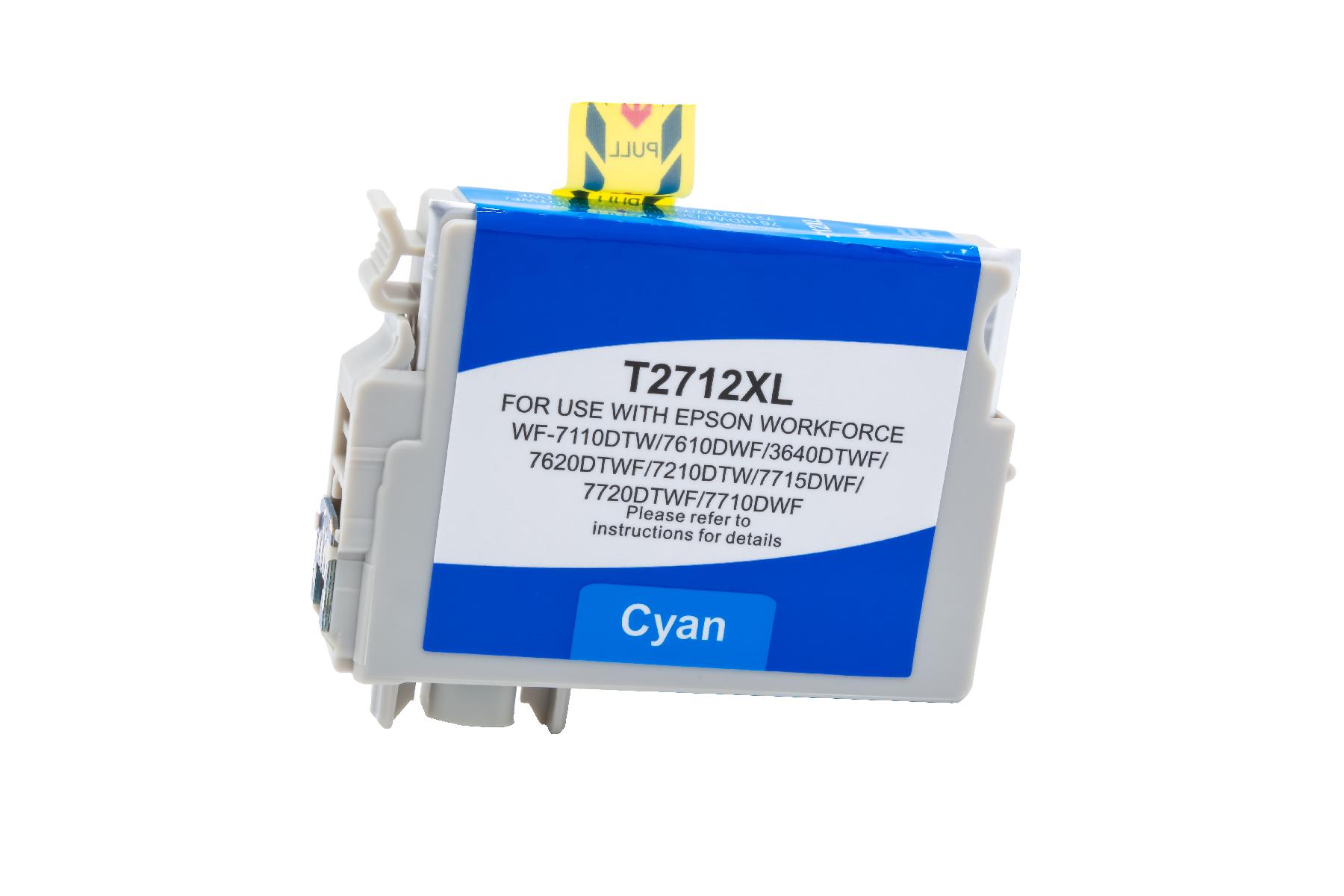T2712XL alternativ Tinte Cyan für Epson / C13T27124012 / 10,4ml T2712XL alternativ Tinte Cyan für Epson / C13T27124012 / 10,4ml