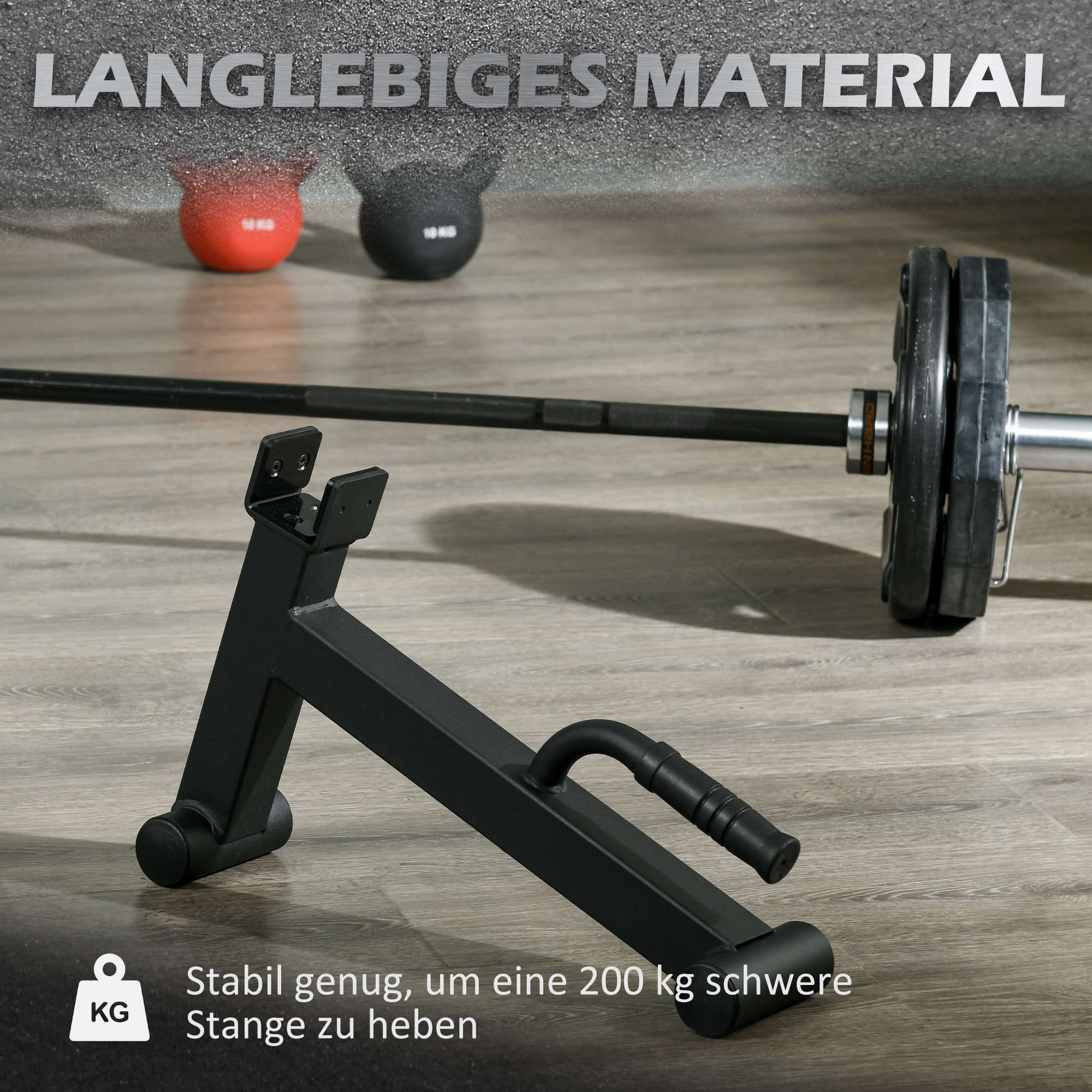 Barbell Jack Deadlift Jack mit rutschfestem Griff Kreuzheben Langhantelheber 50 x 12 x 33 cm Schwarz
