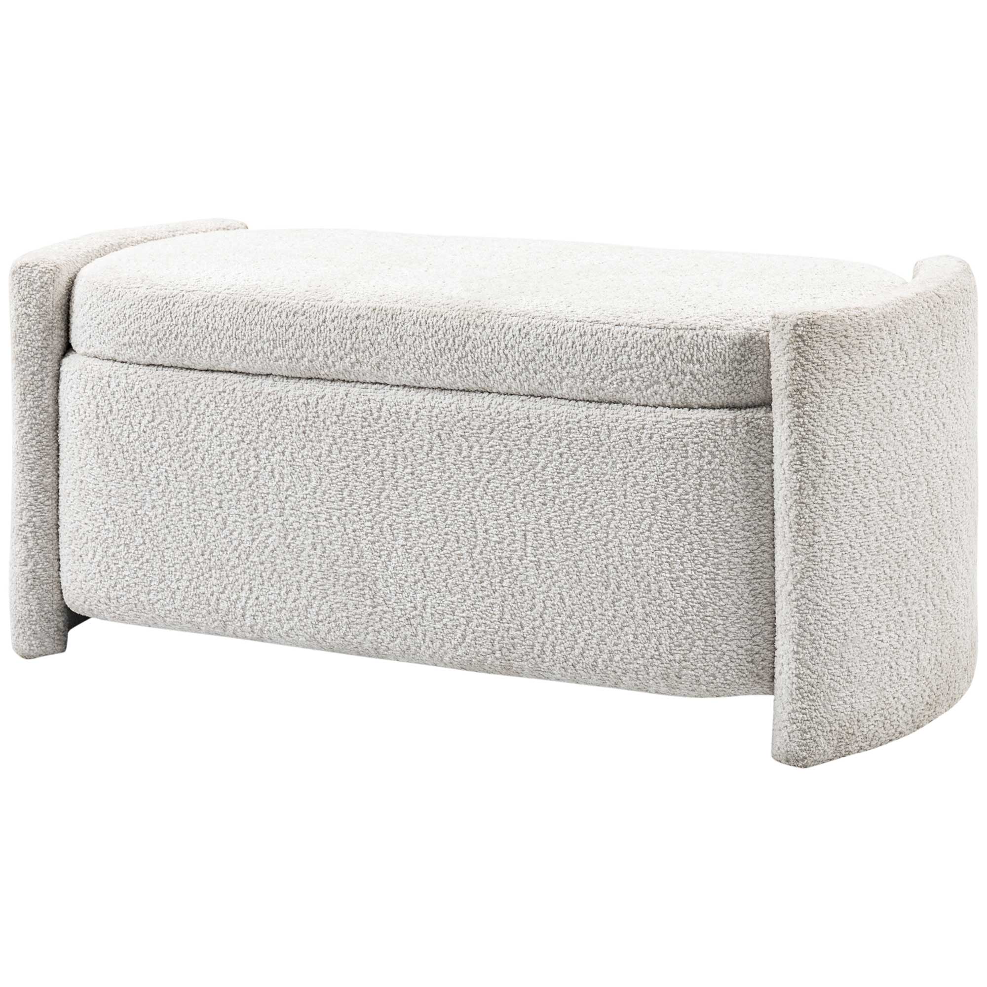 Sitzbank mit Stauraum Flurbank Schuhbank, gepolstert,  105 cm x 44 cm x 45,5 cm, Creme/Beige