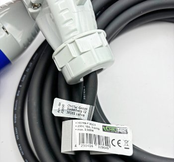 CEE Verlängerungskabel 10m H07RNF 3G2,5, für Camping, Caravaning, Wohnwagen