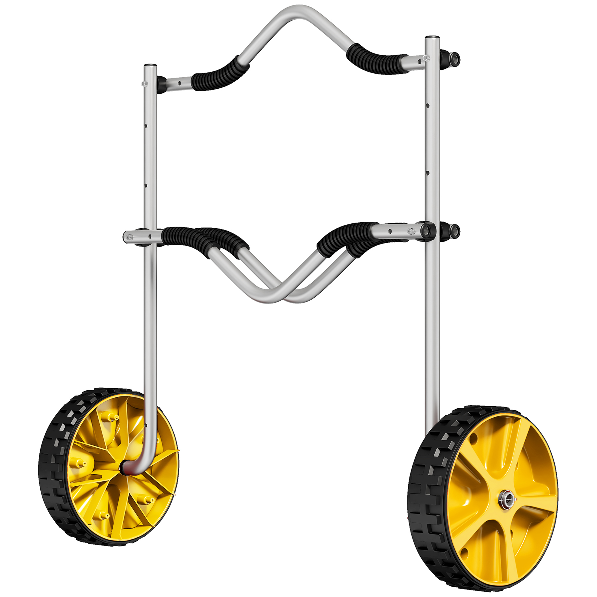 Kajakwagen, Aluminium Transportkarre, 82x25,4x77,5 cm, Silber Gelb