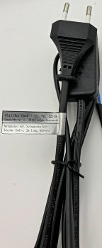 Netzkabel mit Schnurschalter, blanke Enden, 2m lang, schwarz