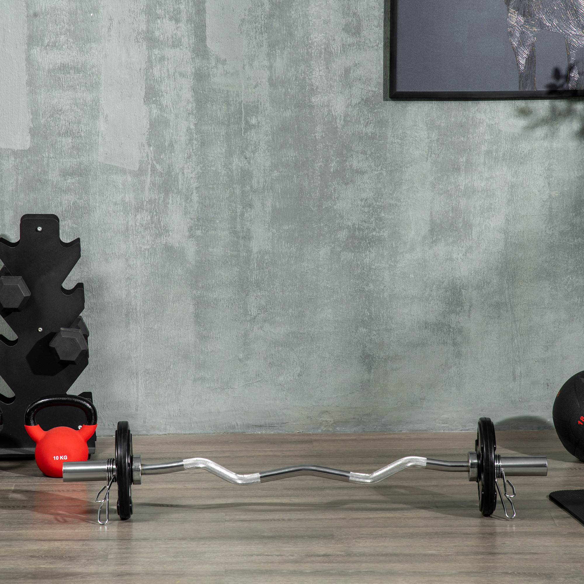 Hantelscheibe, 2er-Set, 5 kg pro Scheibe, drei Griffe, bodenschonender Gummimantel, Metall