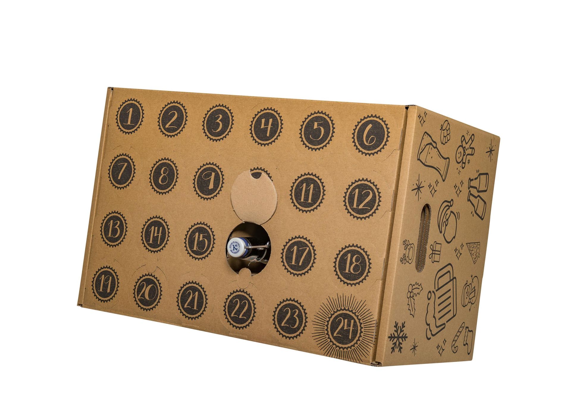 Bier-Adventskalender, 485x324x294mm, braun, 2-wellig, VPE1 Bier-Adventskalender, 485x324x294mm, braun, 2-wellig, VPE1
