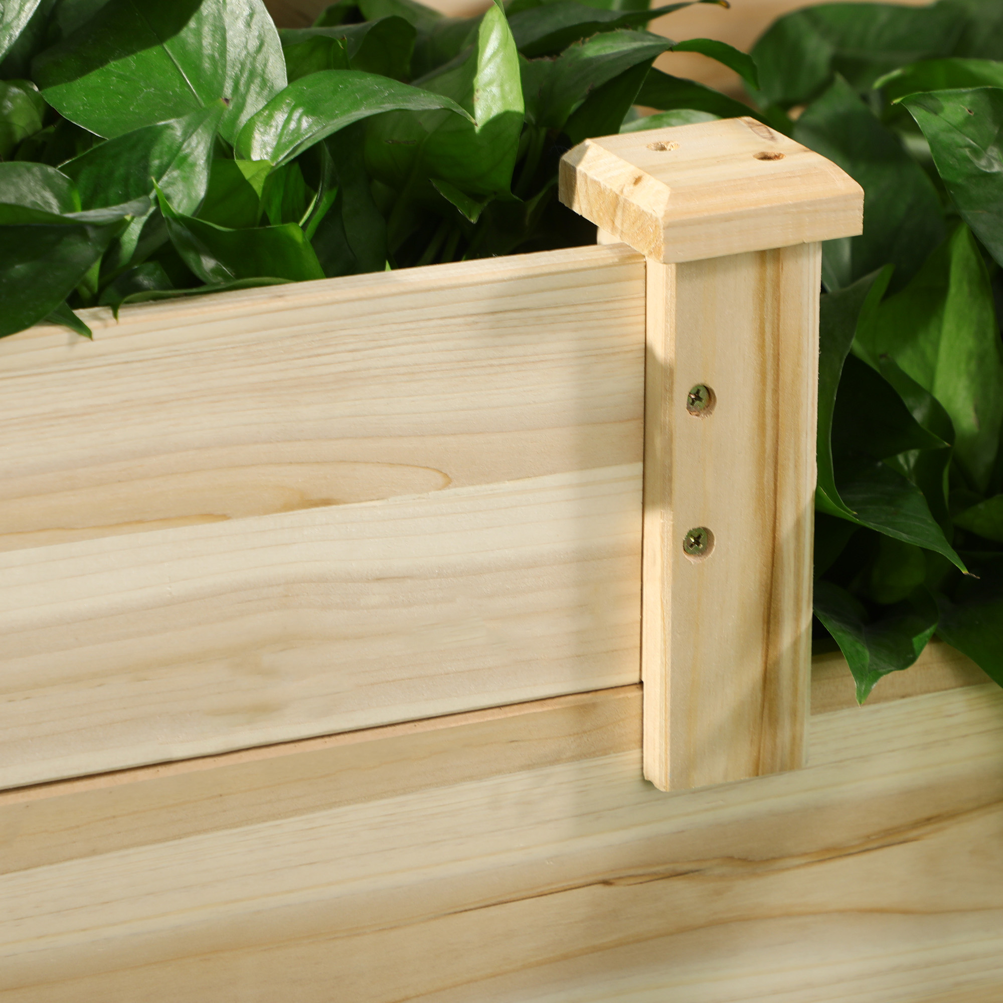 Hochbeet mit 3 Pflanzkästen, 3-stufiges Design, offenere Boden, 108 cm x 88 cm x 36 cm, Natur