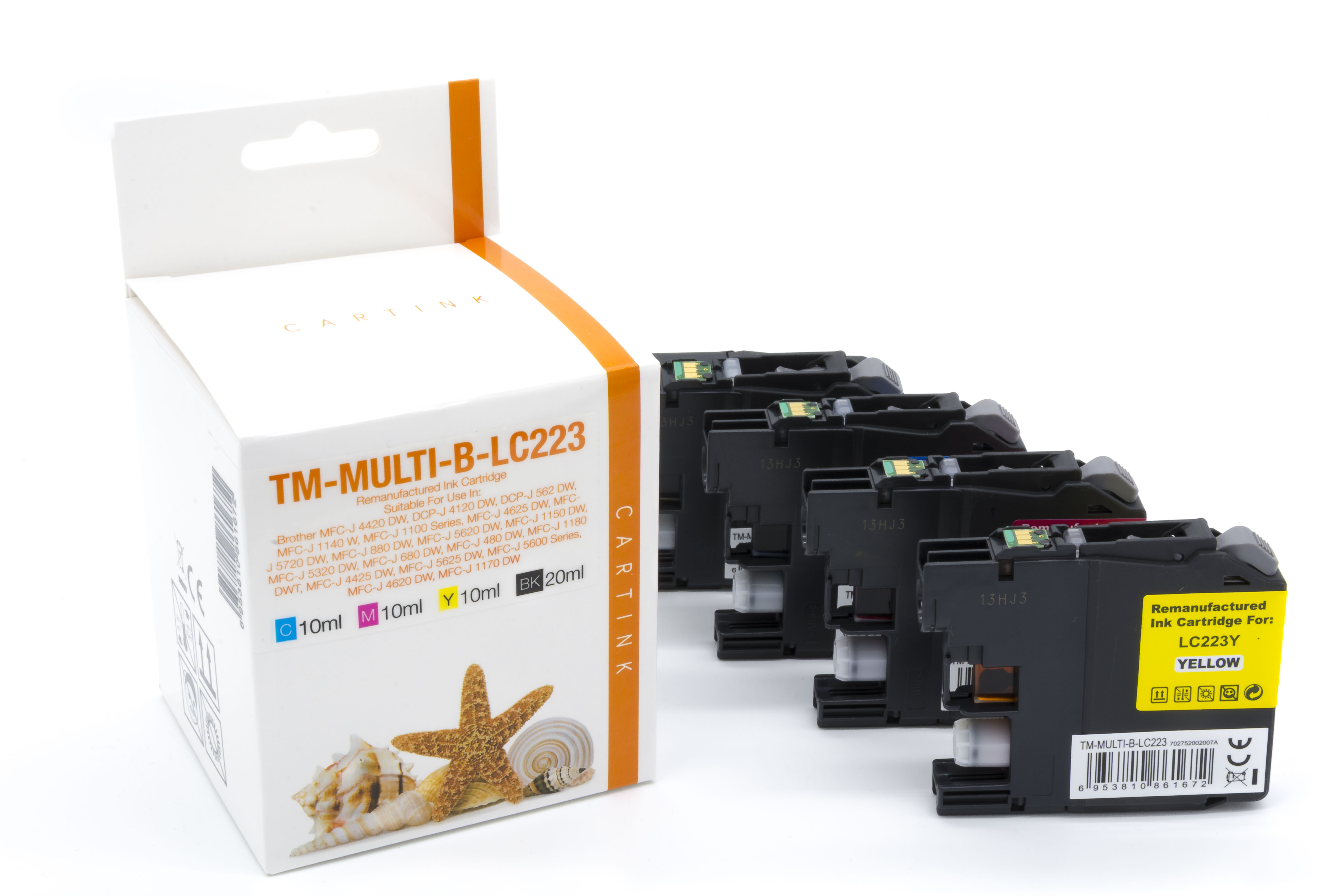 Multipack LC223 alternativ Tinte für Brother / LC223VALBP / BK14,6ml / C,M,Y9ml Multipack LC223 alternativ Tinte für Brother / LC223VALBP / BK14,6ml / C,M,Y9ml