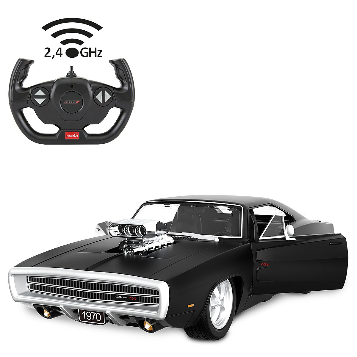 Dodge Charger R/T 1970 1:16 schwarz 2,4GHz Tür manuell Dodge Charger R/T 1970 1:16 schwarz 2,4GHz Tür manuell