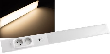 LED Unterbauleuchte "Arusha", weiß, USB A+C PD, 60cm, Licht warmweiß