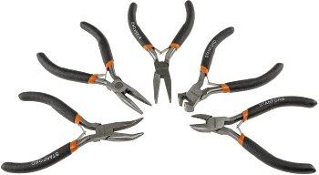 Elektroniker Zangen-Set "MiniGrip" 5-tlg, 12cm, isolierte Griffe, federöffnend