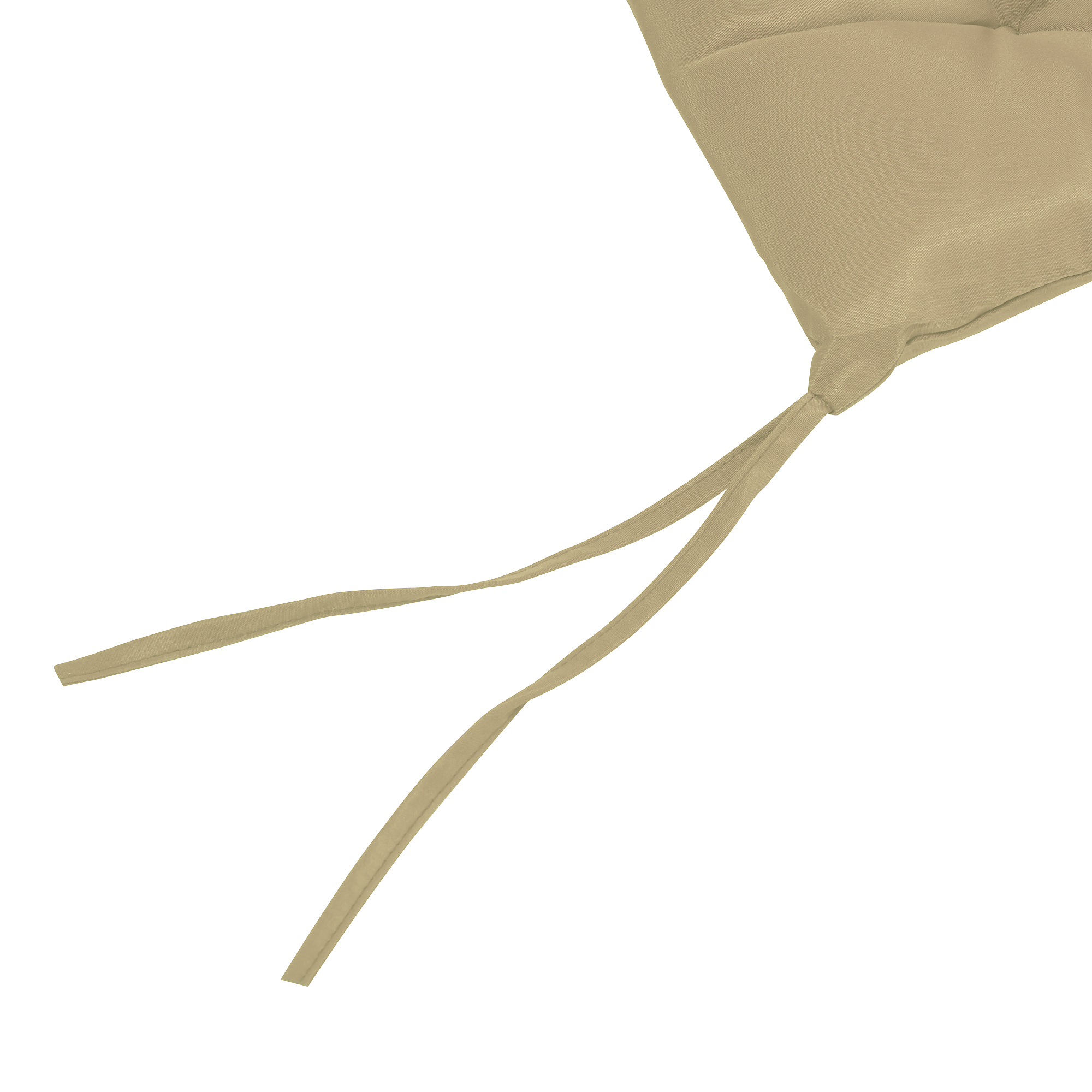 2er-Set Sitzkissen, 98 x 50 cm Stuhlkissen mit Bindebänder, Stoffbezug, 8cm dick Khaki