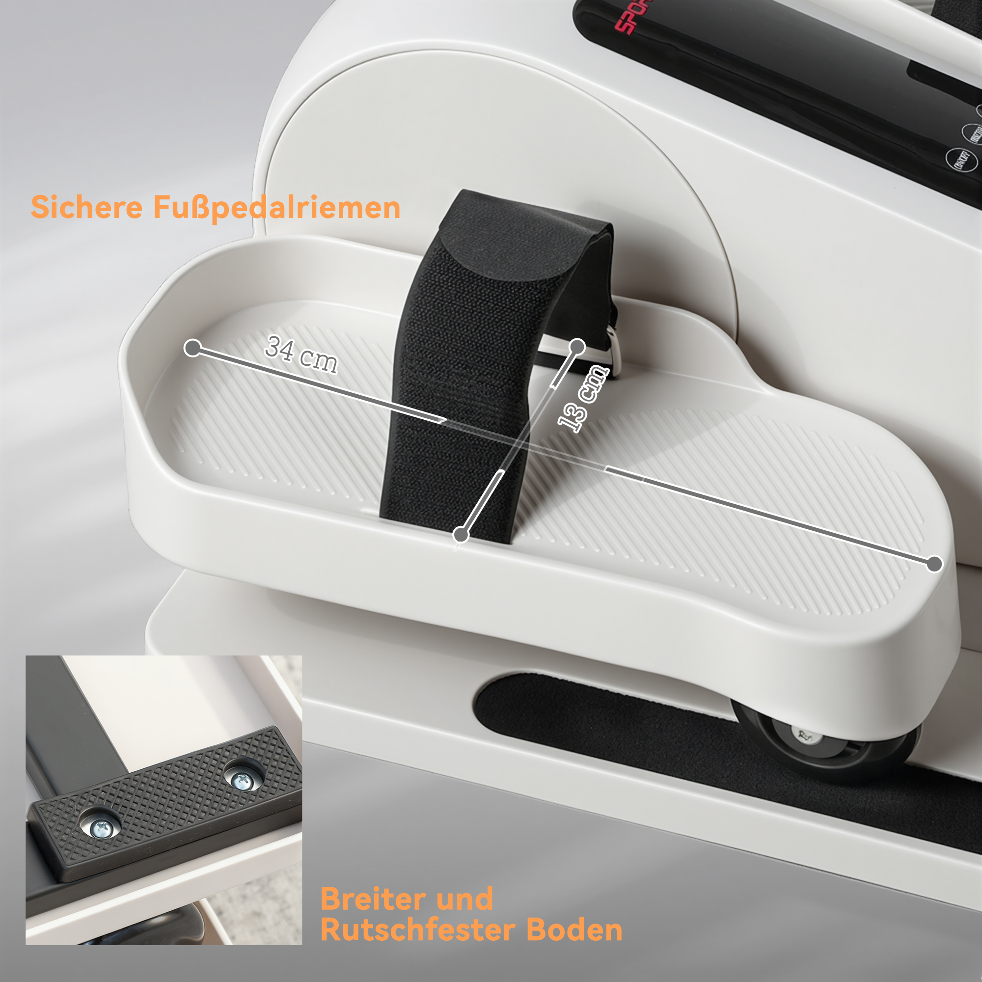 Mini Ellipsentrainer für Zuhause Untertisch Elektrischer Crosstrainer mit 12 Geschwindigkeiten & 7 Widerstand