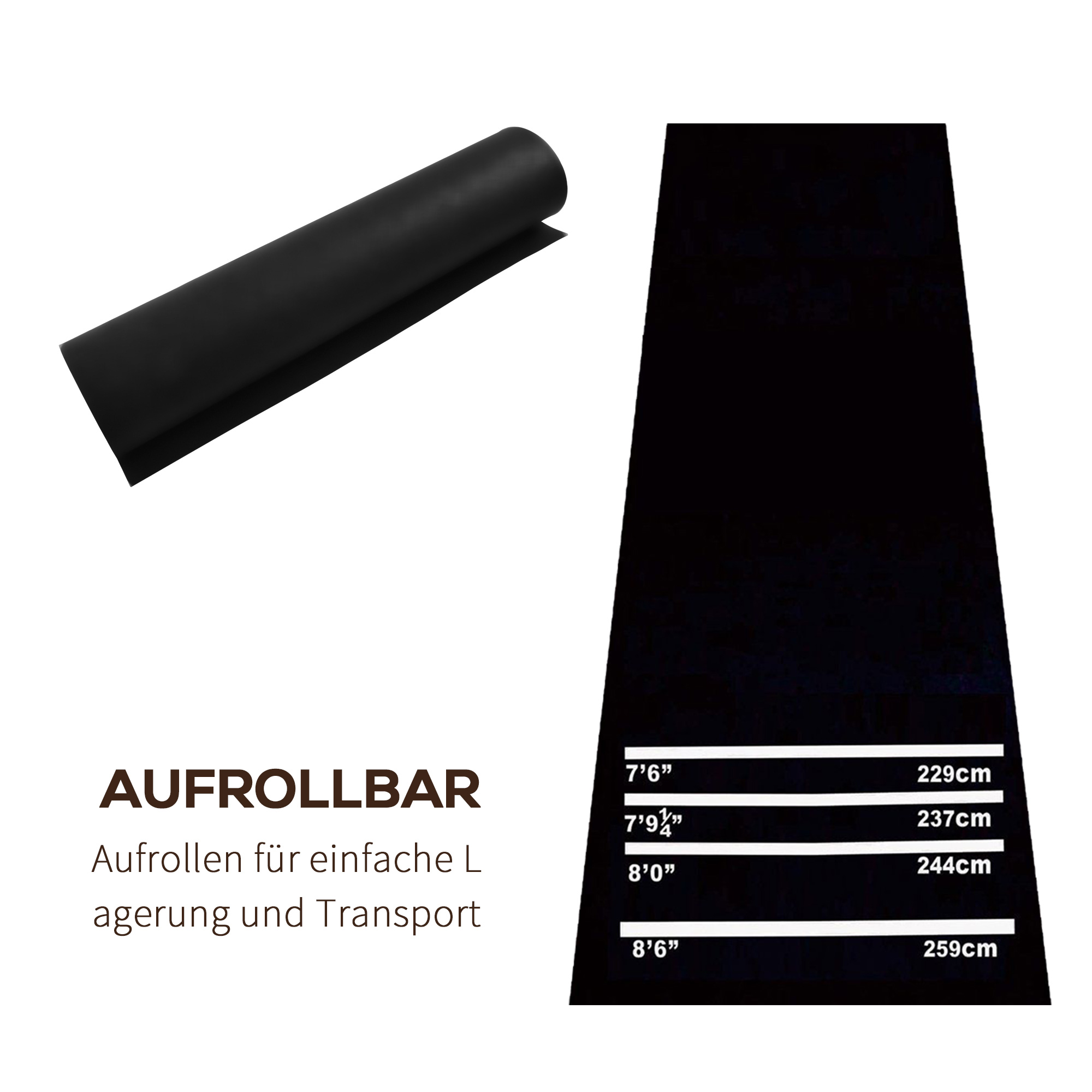 Dartmatte 300 x 61 cm Oche Carpet Mat mit Softdart Steeldart rutschfest Dartteppich Teppich-Dartmatte Dart Zubehör für Boden Schutz