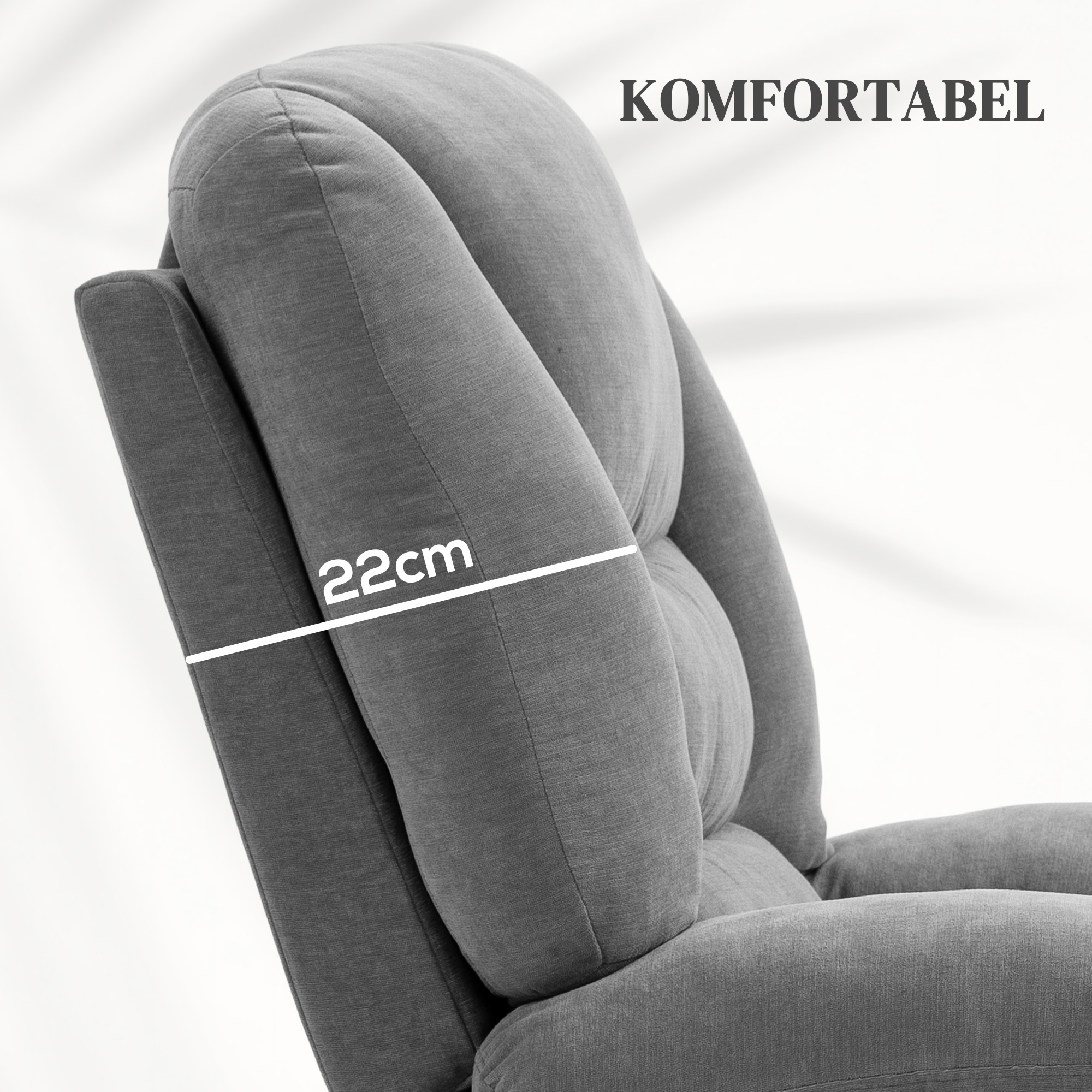 Elektrischer Relaxsessel mit Aufstehhilfe, Massagesessel mit Wärmefunktionen, 2 Fernbedienungen, weicher Schaumstoff
