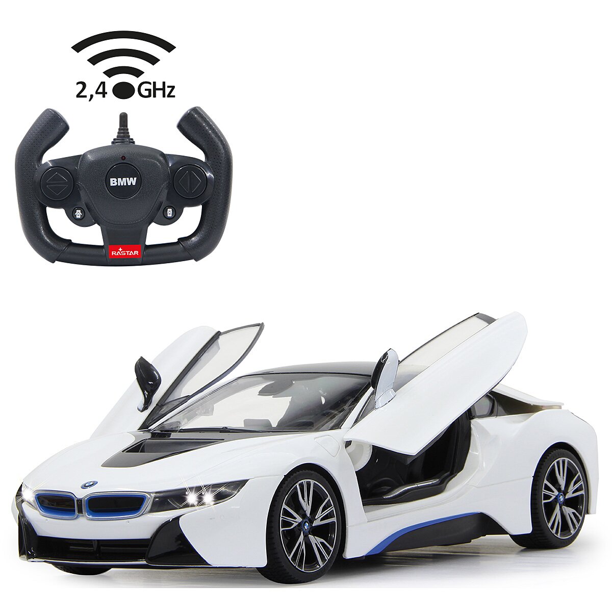 BMW I8 1:14 weiss 2,4GHz Tür fernbedienbar