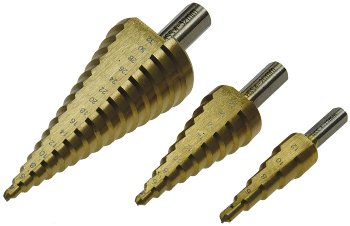 Stufenbohrersatz 3-teilig, 10mm Schaft, 4-12mm / 4-20mm/ 4-32mm