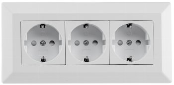 3-fach Steckdosenblock, weiß matt, 250V~/ 16A, Aufbaumontage