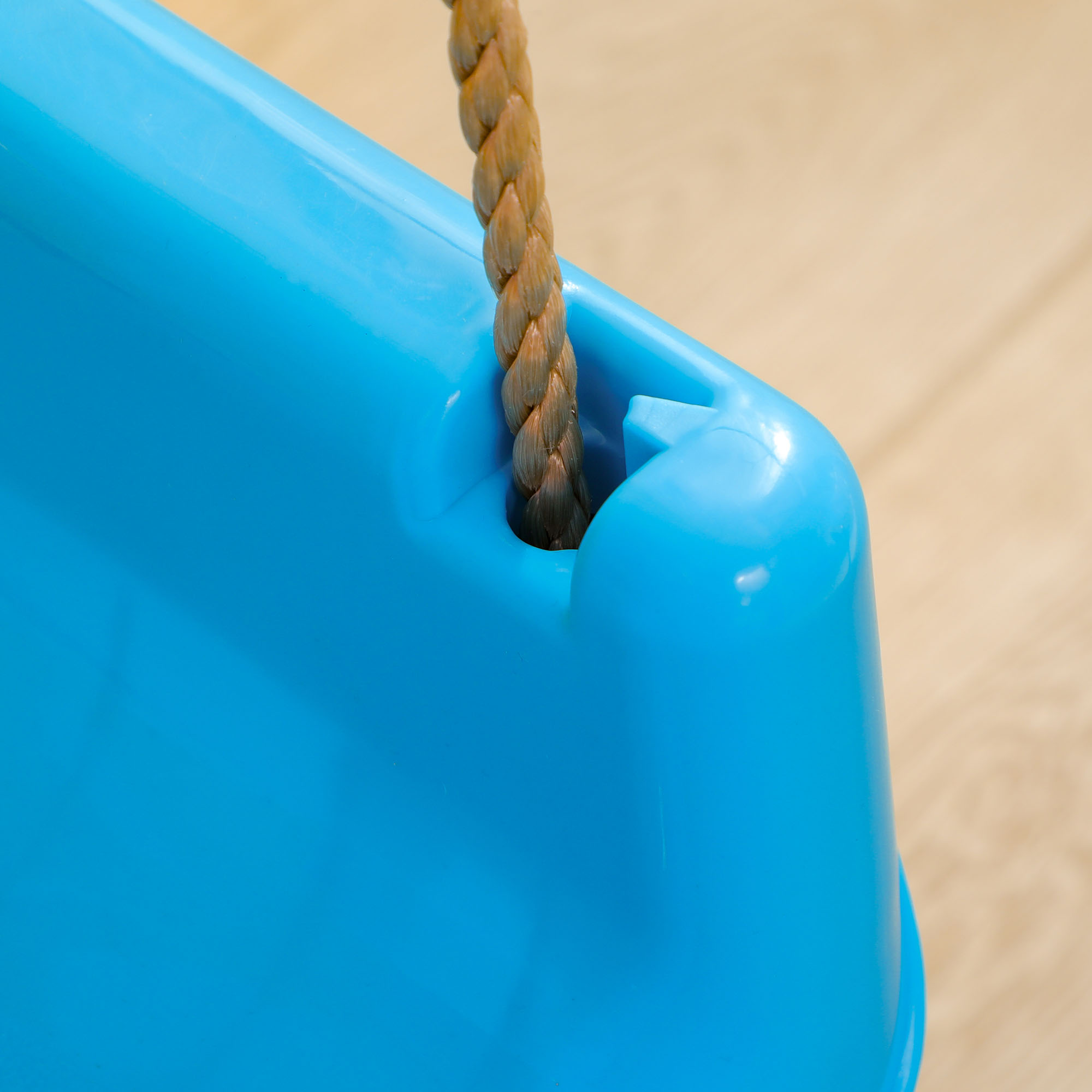 3-in-1 Kinderschaukel, höhenverstellbar, abnehmbare Rücklehne, für In- und Outdoor, blau+gelb, 42 x 33 x 180 cm