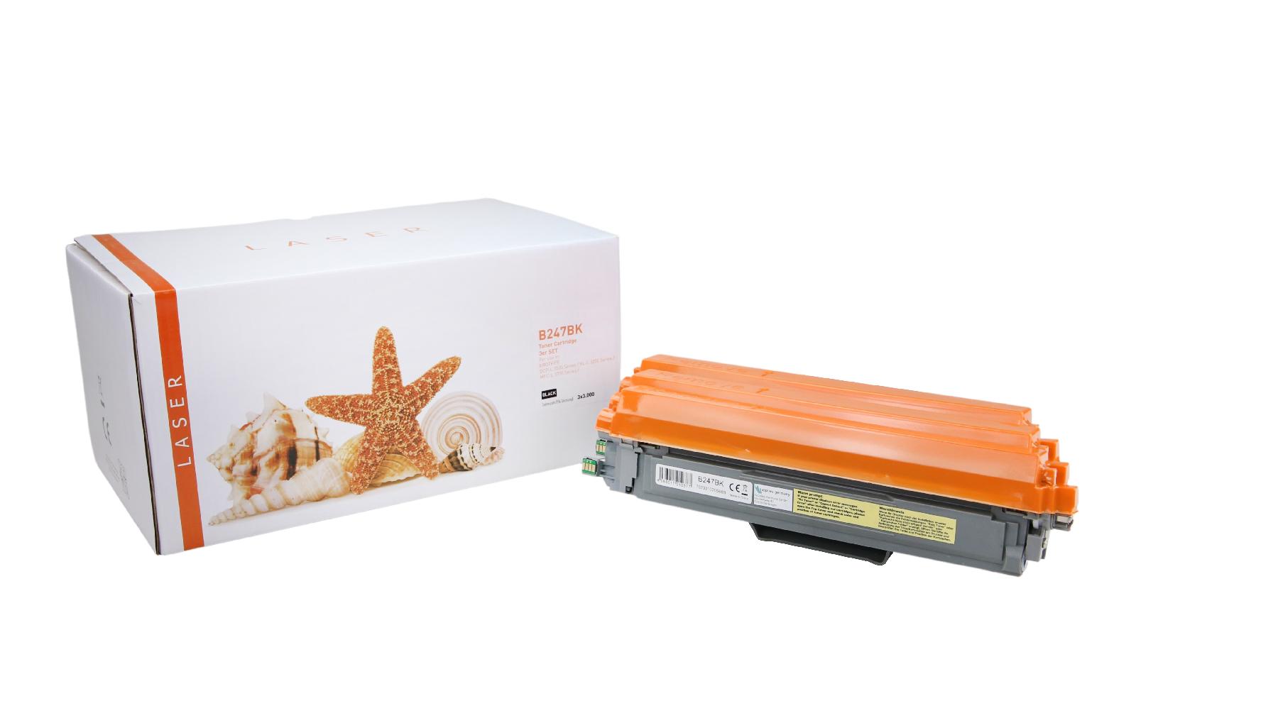 3er Set TN247BK alternativ Toner schwarz für Brother / TN247BK / 3x 3.000 Seiten 3er Set TN247BK alternativ Toner schwarz für Brother / TN247BK / 3x 3.000 Seiten