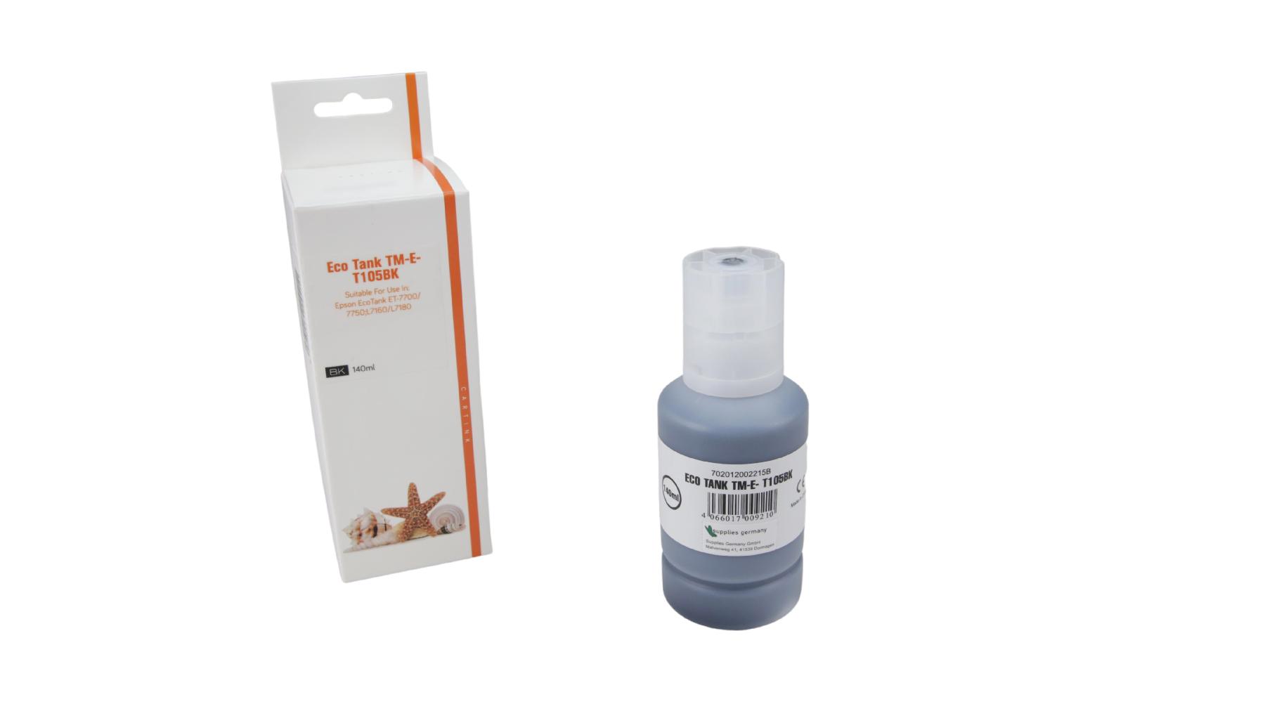 T105schwarz Eco Tank Nachfüllflasche schwarz für Epson / C13T00Q140 / 140ml T105schwarz Eco Tank Nachfüllflasche schwarz für Epson / C13T00Q140 / 140ml