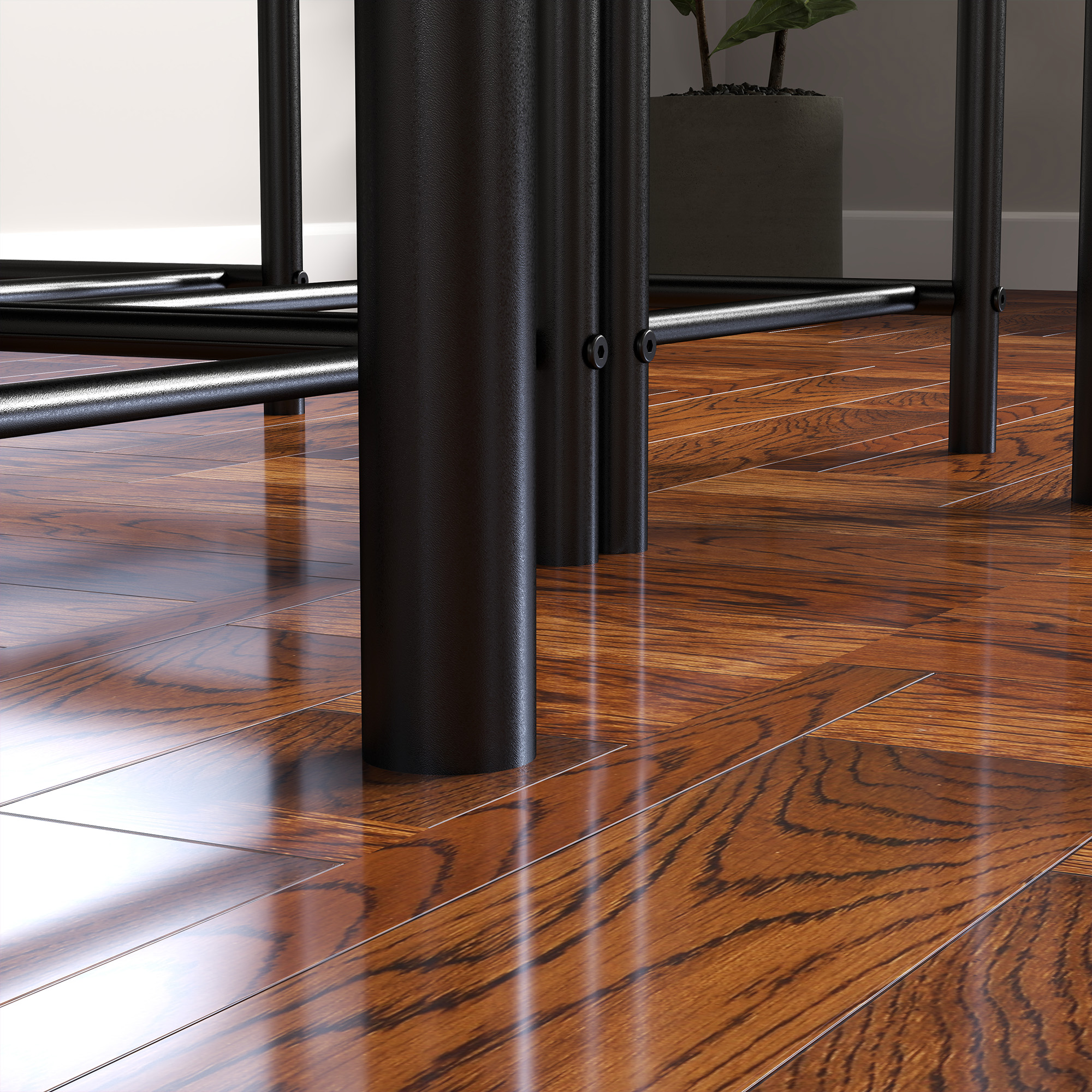 4-teiliges Esszimmer-Set, Platzsparendes Set aus Tisch, 2 Stühlen und Bank, für kleine Räume, Metall, Holz, Braun