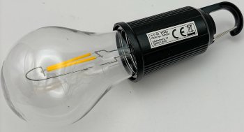 LED Glühlampe mit Akku "CT-KL3", dimmbar, mit Haken / Karabiner, 3000k / Warmweiß
