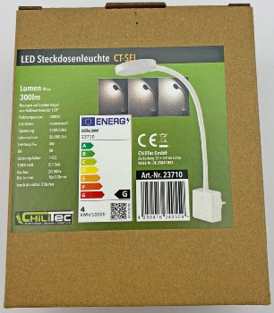 LED Steckdosenleuchte "CT-SEL" Weiß, 4Watt, dimmbar, 4000k, 300 Lumen