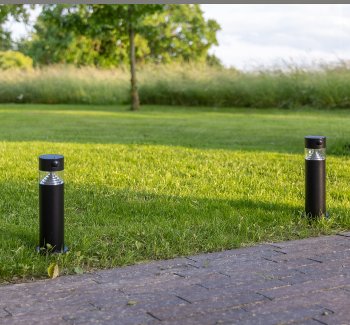 LED Solar Wegeleuchte "SWL-AS30", IP44, warmweiß 3000K, PIR Sensor, 30cm