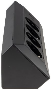 4-fach Steckdosenblock, USB-A+C, schwarz, 250V~/ 16A, Aufbaumontage, USB 3,1A, PD