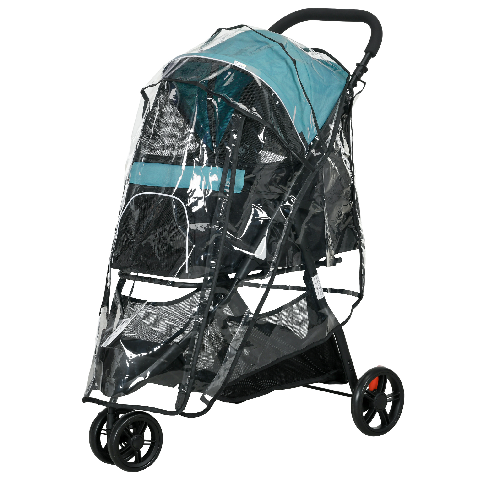 Haustierbuggy Hundebuggy bis 10kg klappbar Sicherheitsleine Handgriff Regenschutz Aufbewahrungskorb Blau + Schwarz Haustierbuggy Hundebuggy bis 10kg klappbar Sicherheitsleine Handgriff Regenschutz Aufbewahrungskorb Blau + Schwarz