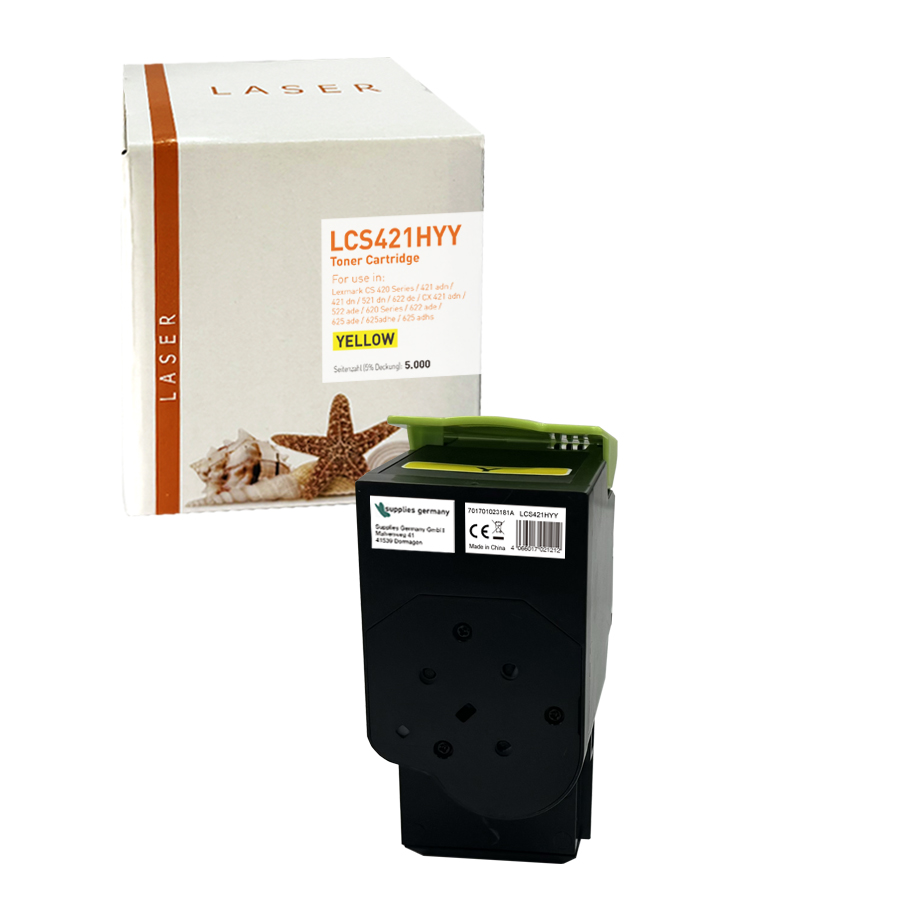 CS421HYY alternativ Toner gelb für Lexmark / 78C2XY0 / 5.000 Seiten