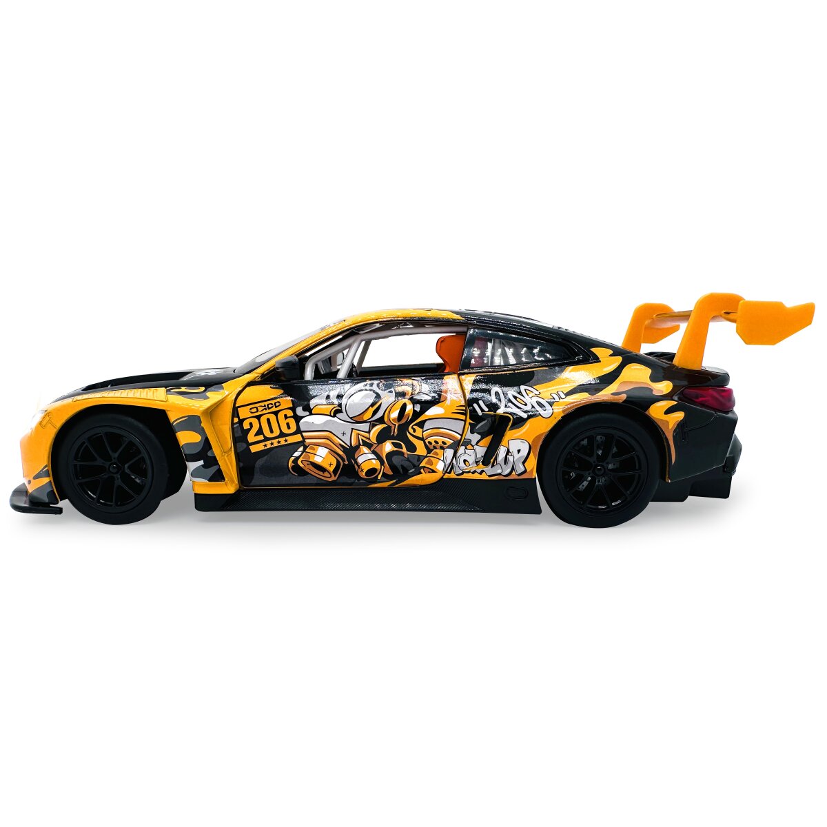 BMW M4 GT3 Diecast 1:24 gelb inkl. Knopfzellen