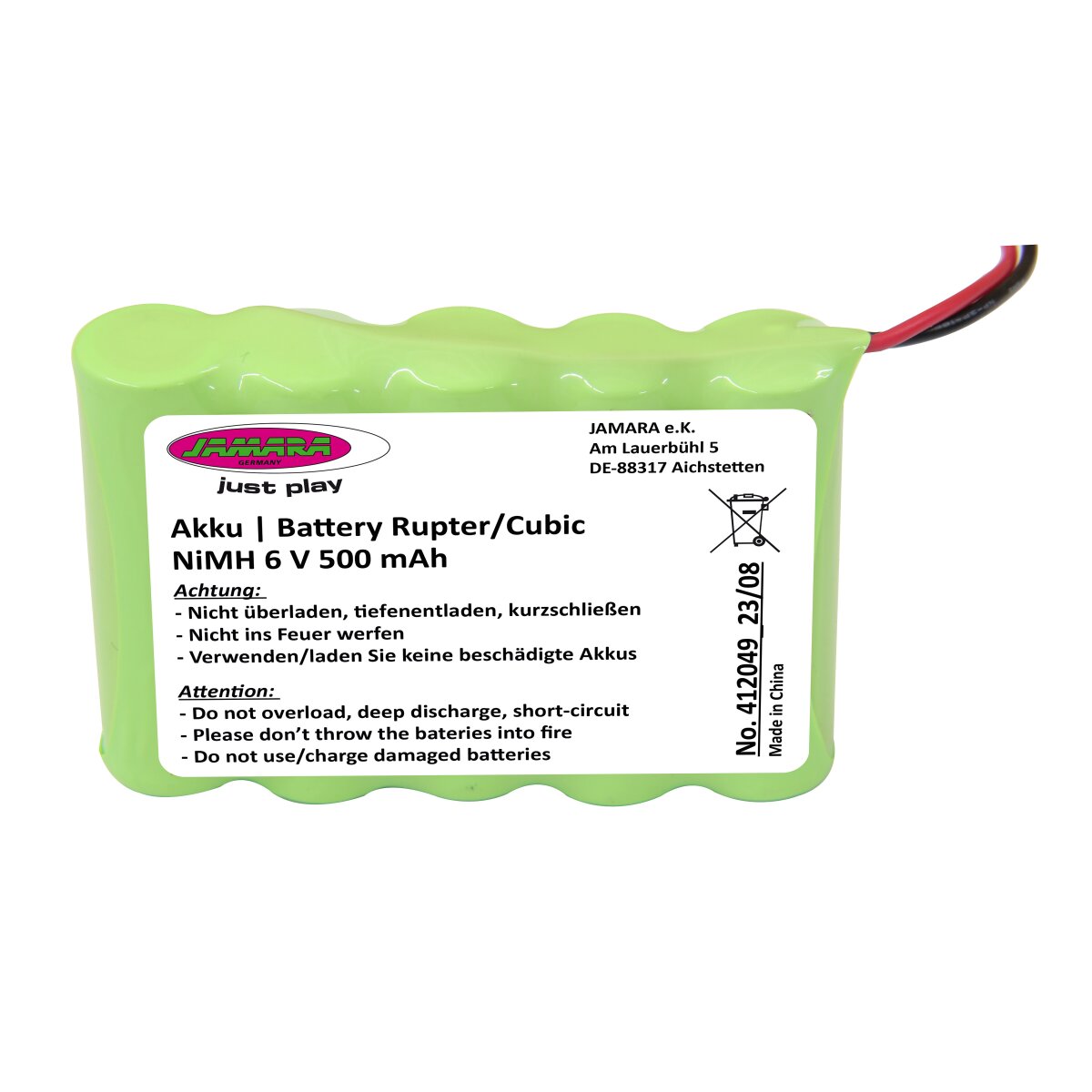 Akku Rupter/Cubic NiMh alt 6V 500mAh BEC-Anschluss Akku Rupter/Cubic NiMh alt 6V 500mAh BEC-Anschluss