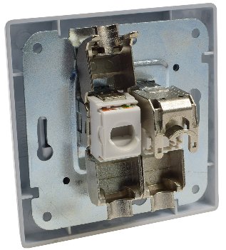 MILOS Netzwerk-Dose 2x CAT6, inkl. Rahmen, UP, matt weiß