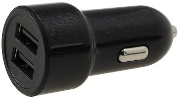 USB Kfz-Ladegerät "Duo 4,8A" 24W, In 12-24V=, Out 5V= 4,8A,  2x USB