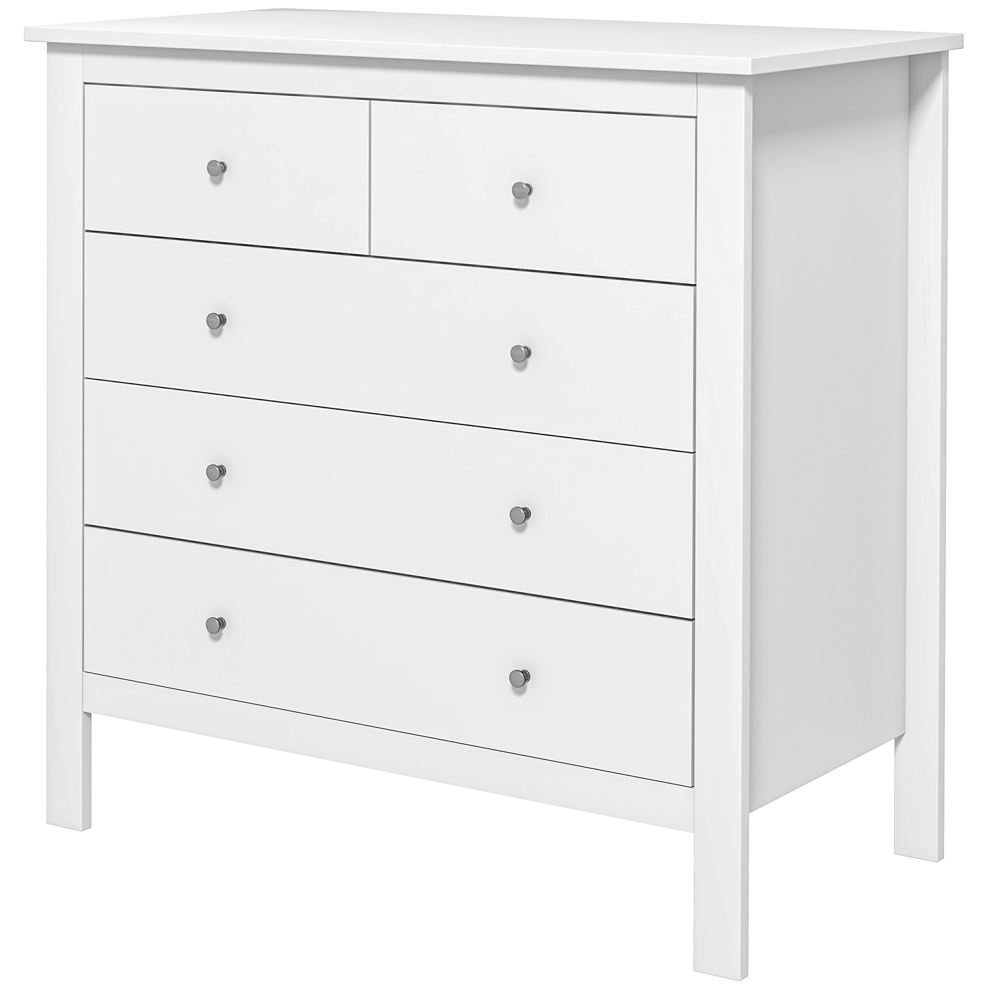 Kommode, Sideboard, leises Öffnen/Schließen, Kippschutz, 79 x 39,5 x 80,5 cm, Weiß