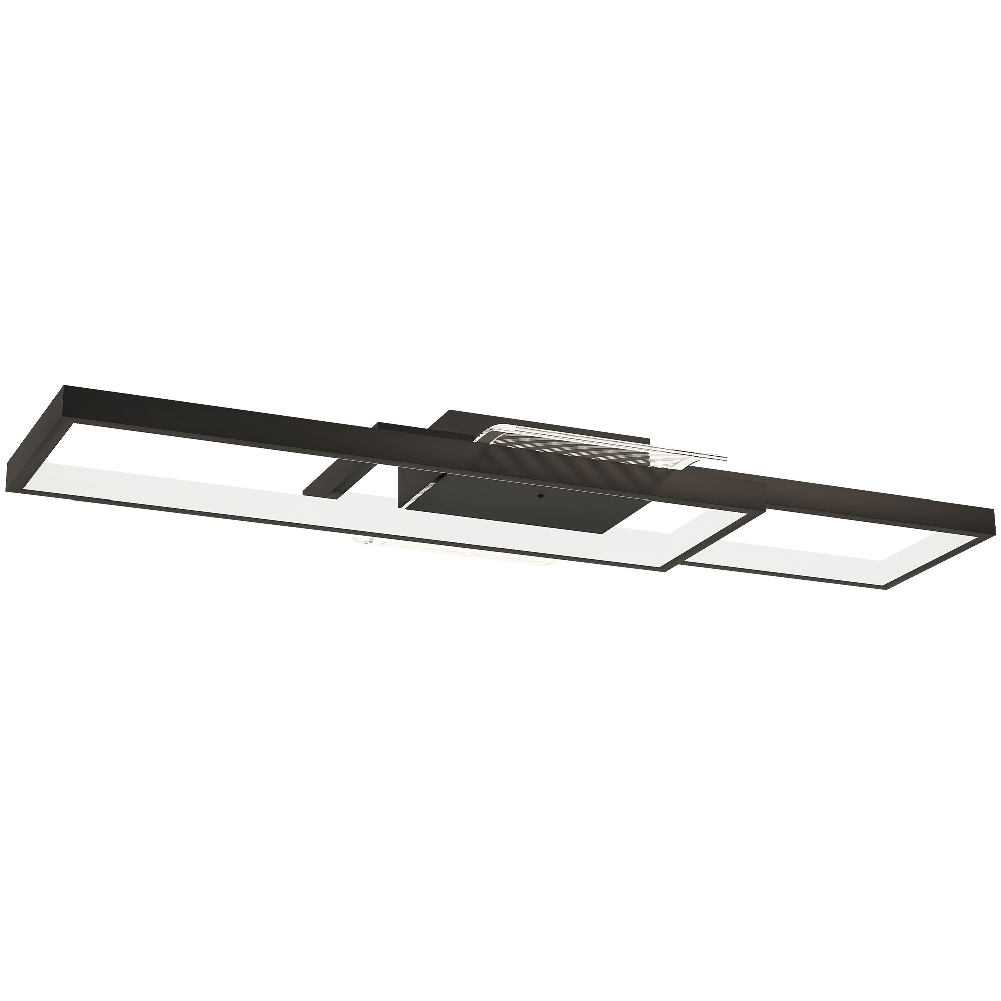 Deckenleuchte LED 43W 4600LM 3000-6000K dimmbare Deckenlampe Flach mit Fernbedienung Wandschalter 70 x 30 x 7 cm Schwarz