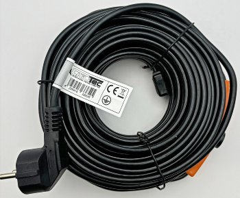 Heizkabel mit Temperaturfühler, 12m, 192Watt, Frostschutz für Wasserleitungen